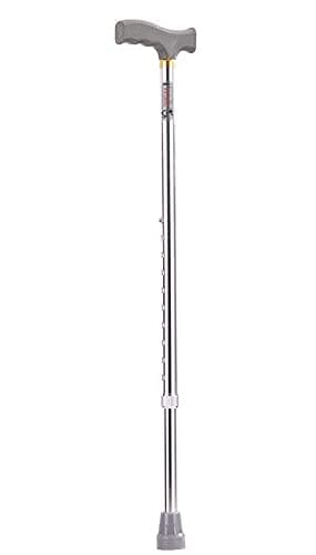 iwalk; Changing Lives Aluminum Walking Stick for Old People, Adult Men/Women, Patients & Physically Challenged with Adjustable Height Strong Aluminium Body (Silver).