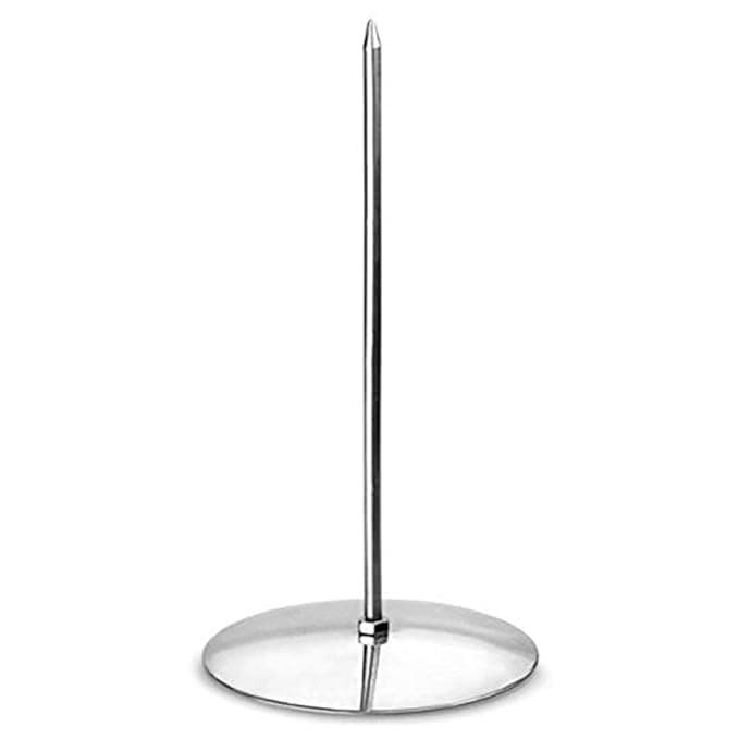 ikis - Stainless Steel Desk Straight Rod Paper Memo Holder Fork Receipt Note Spike Stick 180 mm Long Pack of 01