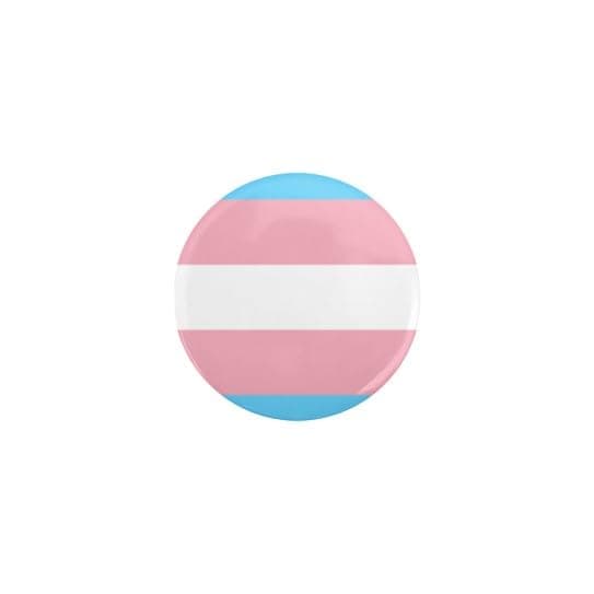 CafePress Transgender Pride Flag 1" Round Mini Button, White, One Size