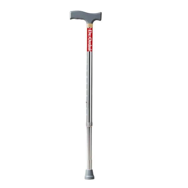 Dr.Ortho L-Type Adjustable Walking Stick with Adjustable Height | Non-Slip Grip Handle for Men & Women Patients, Old People | Lightweight Durable Aluminium Frame Pack of 1