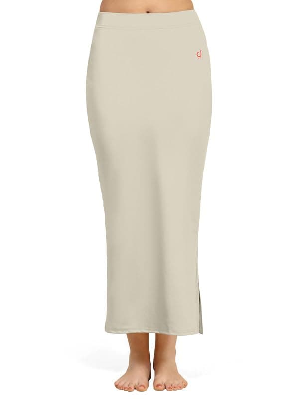 TRENDMALLS Women's Polyester Spandex Stretchable Straight Saree Shapewear Petticoat for Women, Cotton Blended, Skirts for Women, Saree Shaper Dark Beige