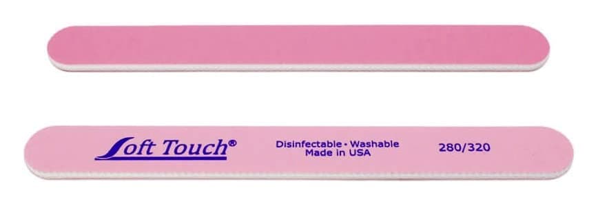Soft Touch Nail File, Double Sided ââ‚¬â€œ 280/320 Grit, Light/Dark Pink, for Natural Nails, 7 Inch - 5 Piece