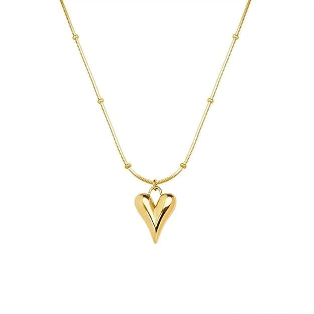 MEENAZ pendant necklace chain for women girls Love anti tarnish stainless steel gold stylish Neck Chain | Heart Locket | Modern Design | Birthday Gift Valentine| Aesthetic Jewellery | Accessories