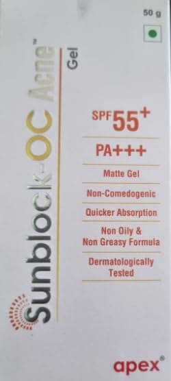 UNIGLOW Sunblock Oc SPF 45 Sunscreen Gel Suitabe for All Skin Types (50 Gm)