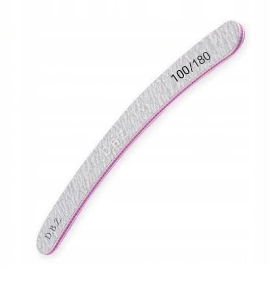 D.B.Z. ® 1 Pcs Nail Files, Professional Nail File Set, Curved Fingernail files, 100/180 grit Double-Sided Emery Board Manicure Tools for Home and Salon Use - Pack of 1(Grey)