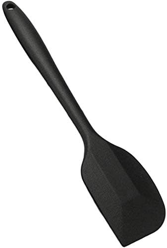 we3 Silicone Spatula Turner M 26.6 cm | Heat Resistant 450°F | Non Stick Cookware Safe | Stainless Steel Core | Black | 1 Piece