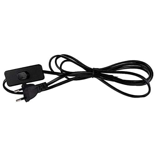 VRCT 2-Pin Plug-in Light Fitting Long Wire with Switch On/Off Button Cable/Cord for Table Lamps & Home Decor 2 Meter Long Power Cable for Multipurpose Uses