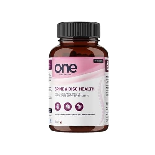 Spine & Disc Health Tablets for Men & Women | Back pain, Joint Stiffness & Bone Health | Nutraceutical Supplement with Collagen, Glucosamine, Chondroitin, Multivitamins & Minerals | 30 tablets | 1 Serving a Day