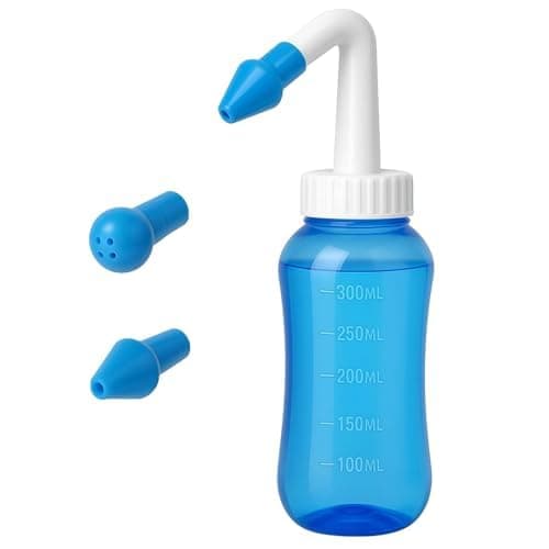 ETSAP 300ml Jal Neti Pots Bottle for Sinus BPA Free Rinse Nose Yoga Pressure Cleaner Nasal Irrigation Wash Bottle System for Adult & Kid (2 NOZZLE)