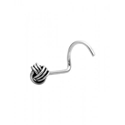 NEMICHAND JEWELS 925 sterling Silver Trendy Antique oxidised nose pin for womens and Girls (1.5mm approx)