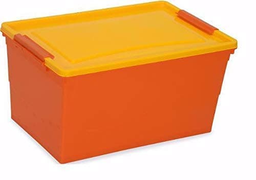 Nilkamal Rectangular Stackable Storage Box with Wheels, 50 L, (BOR/MYL, Standard, Plastic)