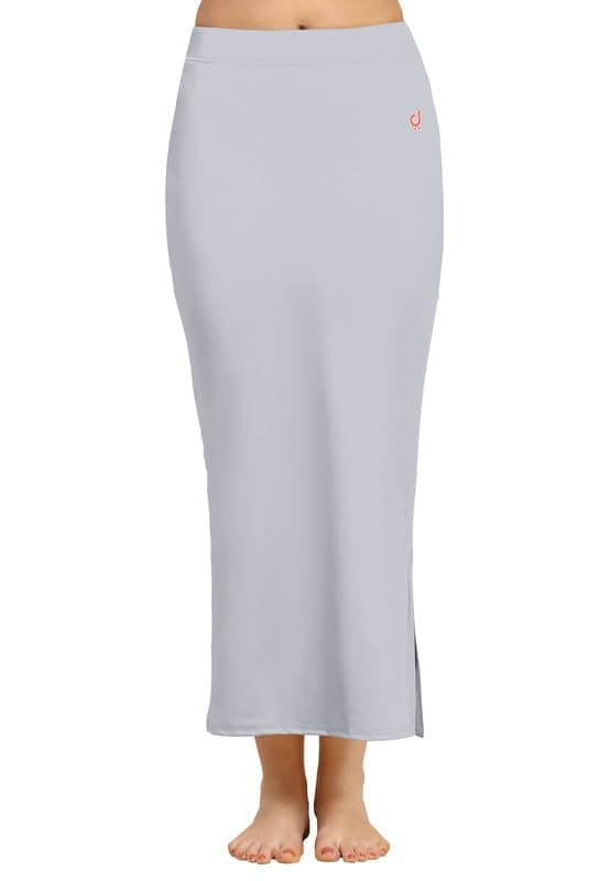 TRENDMALLS Women's Polyester Spandex Stretchable Straight Saree Shapewear Petticoat for Women, Cotton Blended, Skirts for Women, Saree Shaper Light Grey