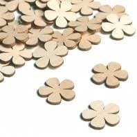 Bhaiji Enterprises Wooden Flower Shape Pieces (3 x 3 cm) -50 Unfinished