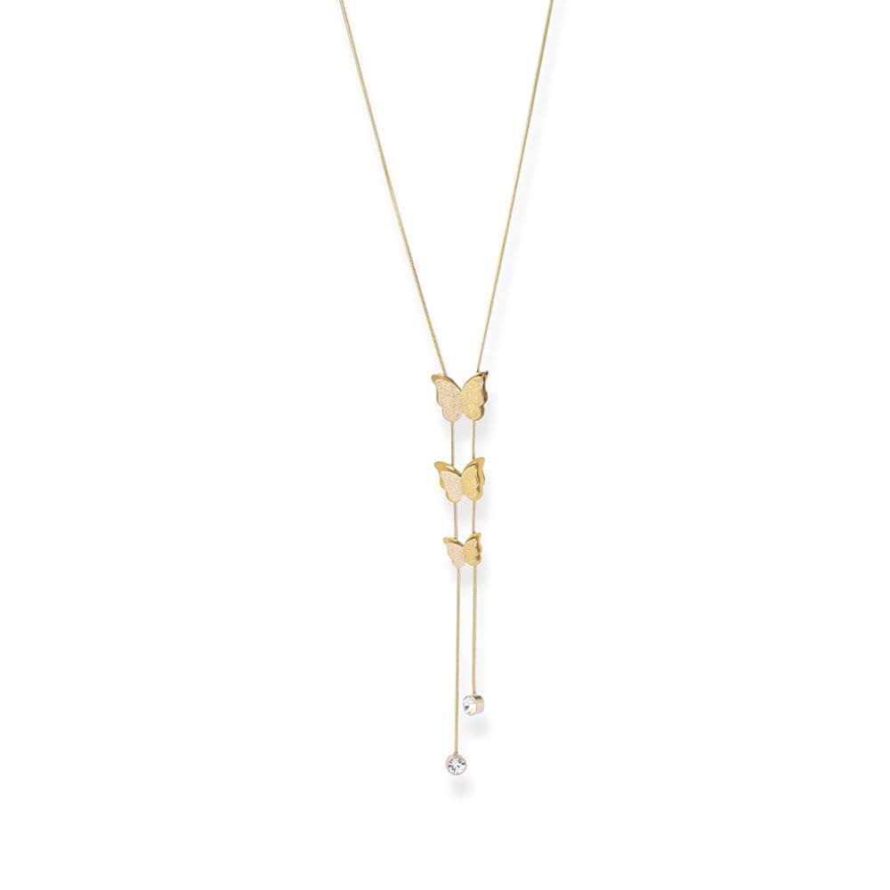 PALMONAS 18k Gold Plated Butterfly Long Chain Necklace for Women - Jewellery Gift for Girls & Women | Waterproof & Anti-Tarnish Necklace, Stylish & Trendy Necklaces for Ladies