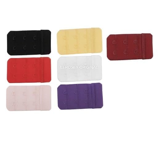 LEROSEY Women's Bra Hook and Eye Extender (White, Black, Skin, Red, Begani, Pink, Maroon,pack of 7)