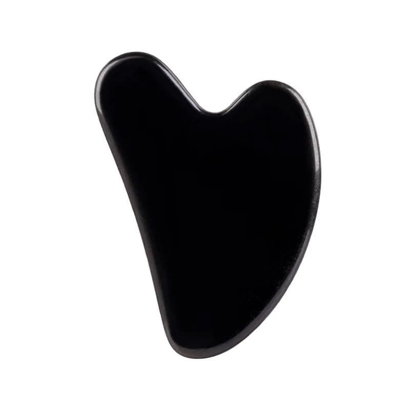 Livronic Gua Sha Face Tool | Natural Jade Stone Guasha Board SPA Acupuncture Therapy | Trigger Point Treatment | Scraping Handheld Massager Tool (Pack of 1) (BLACK STONE GUA SHA)