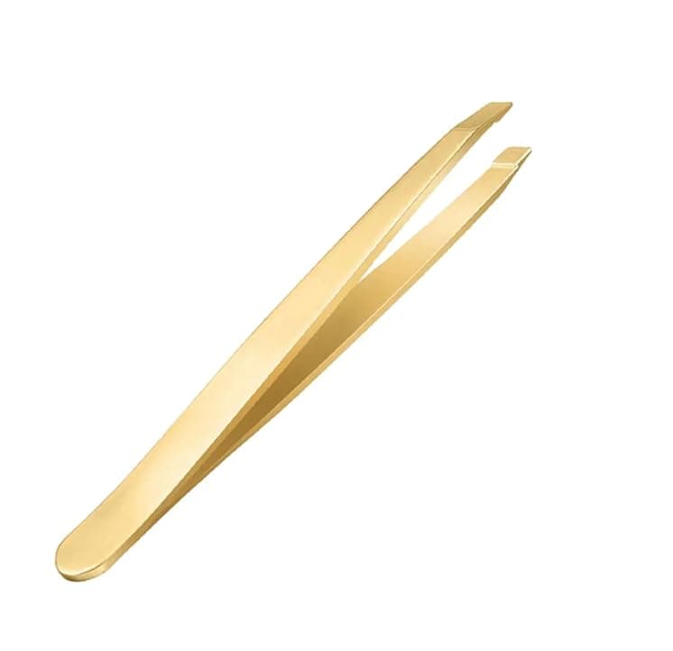KIRA Tweezer Plucker Precision Tweezers For Eyebrows, Ingrown Hair, Plucking Daily, Hair Removal And Beauty Tool With Stainless Steel (Gold)