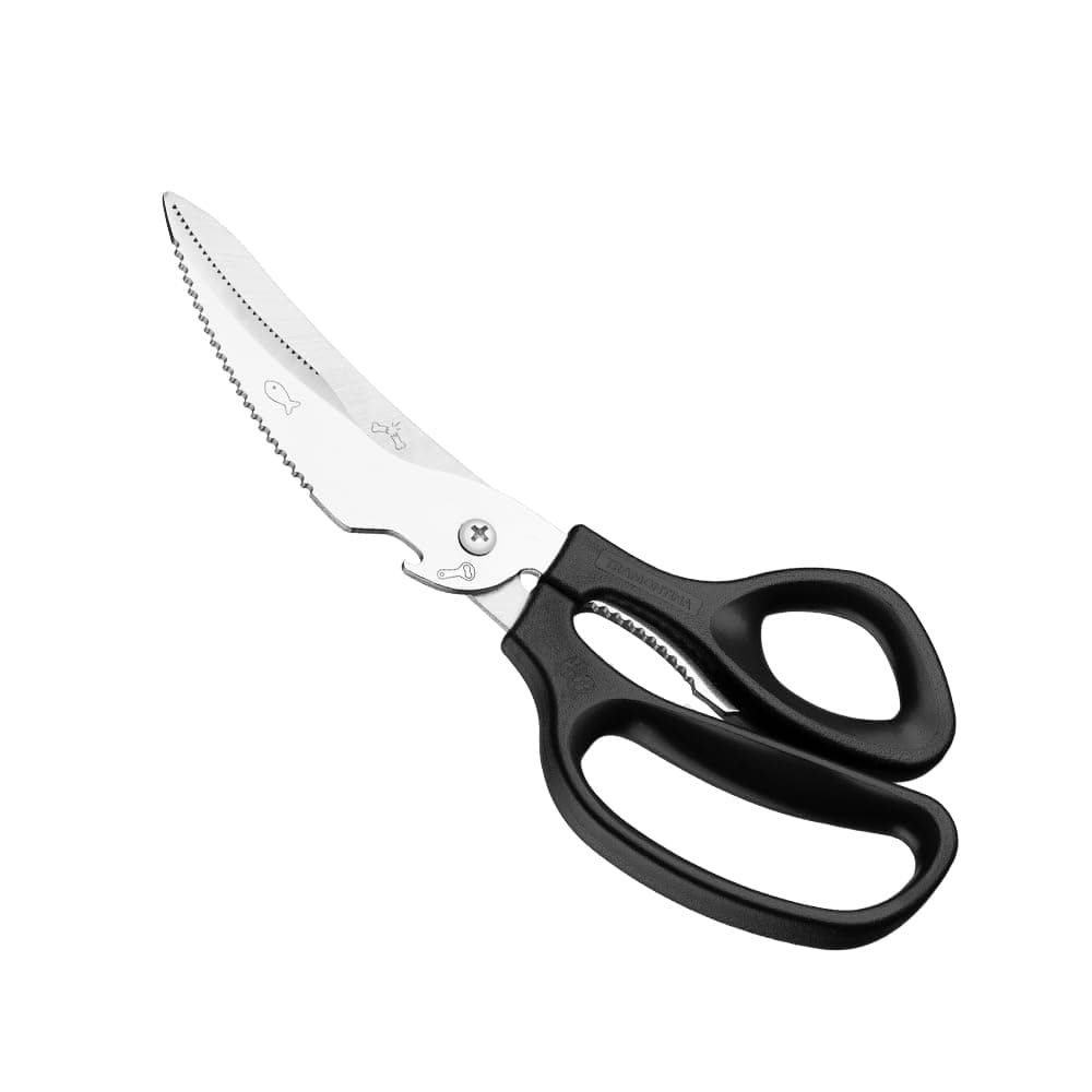 Tramontina Professional Multi-Purpose Kitchen Scissors 8inch – Carves Poultry, Cuts Chicken, Trims Fat, Cuts Fish Fins, Chops Herbs, Breaks Walnuts & Opens Packaging, Stainless Steel Blade.