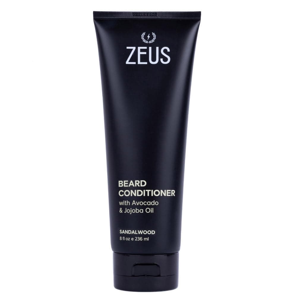 Zeus Beard Conditioner Wash for Men - Sandalwood Scent - 8oz - Sulfate-Free, Rinse-Out Softener