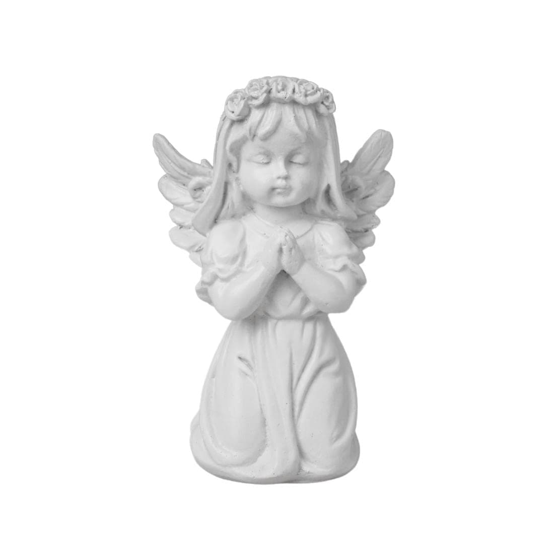Nestasia Artisanal Small White Twin Angel Statue with Wings and Smooth Finishing for Decoration, Living Room, Shelf, Mantel, Home Decor | Perfect for Gifting (3.1 Inch), Home Decor