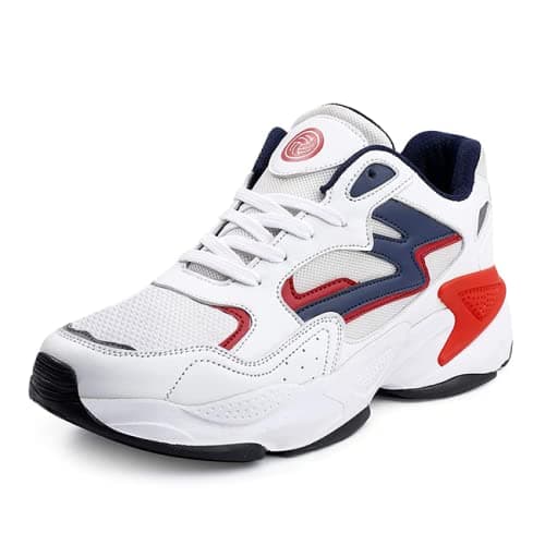 Bacca Bucci® Zeus Men Fashion Sneakers/Running Shoes with Chunky Rubber Outsole for Running, Walking, Training, Gyming, Streets, Parties & Fun- White, Size UK6