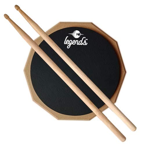 Legend's 8" Inches Two Sided Drum Practice Pad With Bag And Drum Sticks