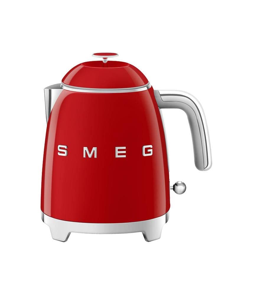 Smeg 0.8L Electric Kettle 1400W, Original Italian Brand, Highest Food Grade Stainless Steel Full Body, Soft Lid Opening System, Luxury 50's Style (Red)