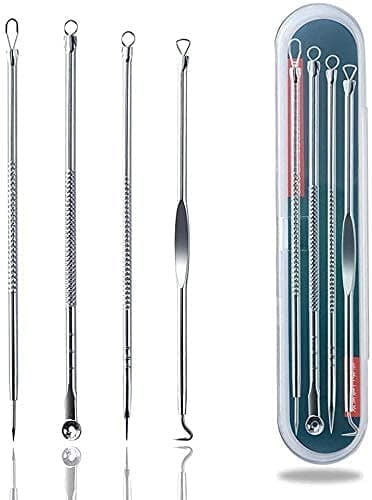 Spanking 4Pcs/Set Blackhead Comedone Acne Pimple Belmish Extractor Vacuum Blackhead Remover Tool Spoon For Face Skin Care Tool