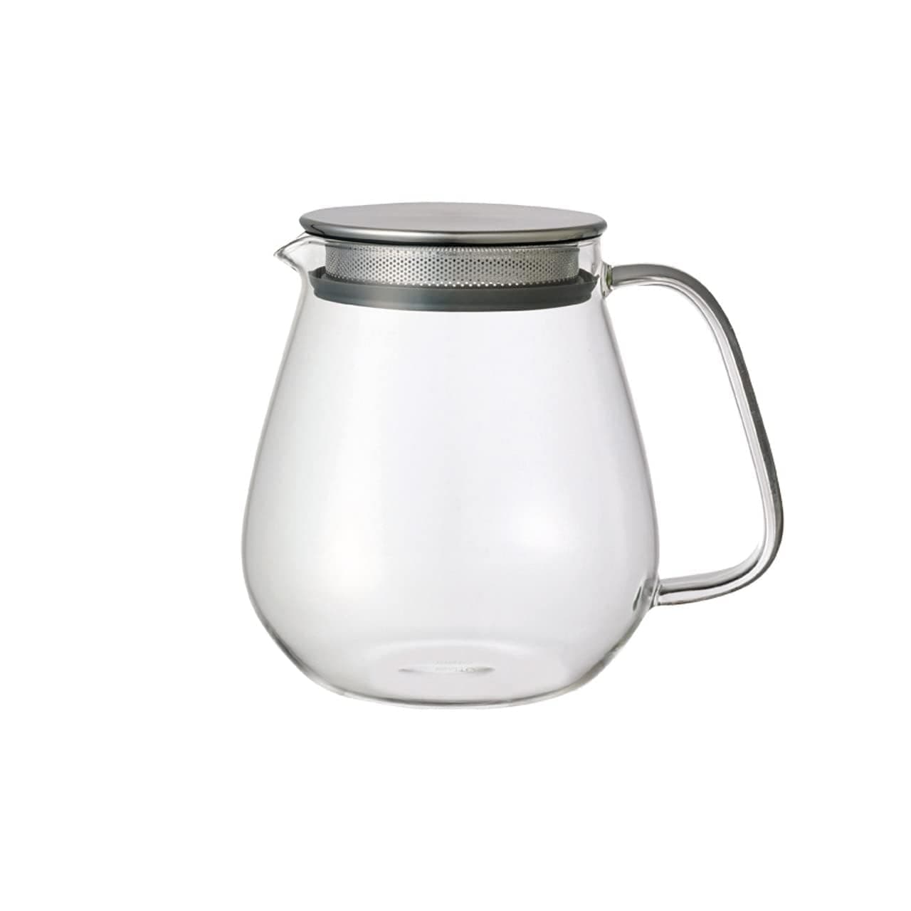 Kinto Stainless Unitea One Touch Teapot 720 Milliliter (24.35 Fl. Oz.) - Heat-Resistant Glass Teapot with Stainless Steel Strainer in Lid (Japan Import)