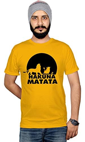 Workshop Men's Lion King T Shirt Hakuna Matata Cotton Tshirts Half Sleeve Printed Tshirt