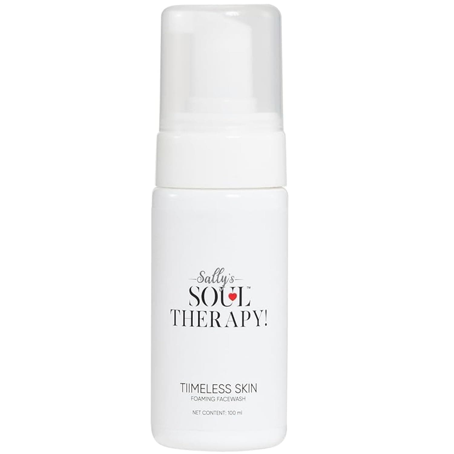 Sally's Soul Therapy Timeless Skin Foaming Face Wash | Dermatologist Tested Gentle Vegan Cleanser with Natural Extracts | Deep Cleansing, Hydrating & Acne Fighting Formula for Men & Women, All Skin Types | 100ml