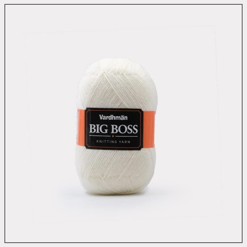 Vardhman Big boss Wool Hand Knitting Soft Fingering hank2400gm Off White Shade no-15
