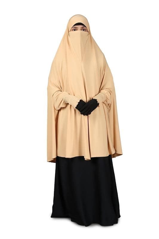 Aaraish ready to wear instant Hijab with Nosepcs and Sleeves, Knee Length, Light-Weight, SoftFinished Original Imported Fabric for prayer, Hajj, Umrah and outdoor
