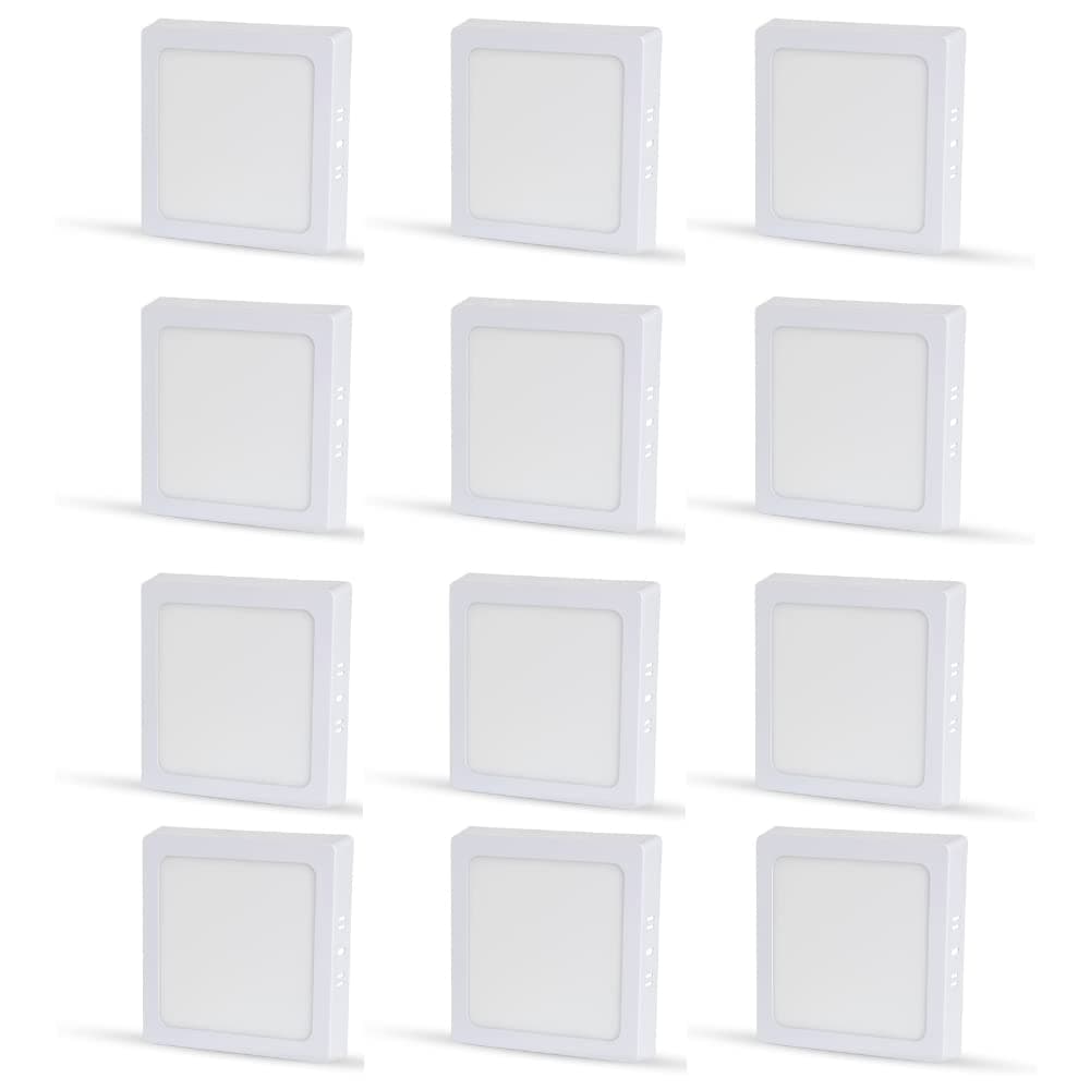 DMAK Multi Traders™ 8 Watt LED Square Ceiling Surface Panel Light (White, Pack of 12)(Aluminium)