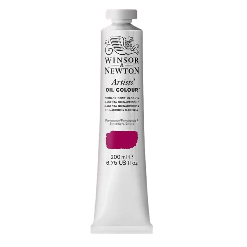 Winsor & Newton Artists' Oil Colour, Finely Pigmented Oil Painting Colors for Canvas & Paper, Art Supplies for Beginners & Professional Artists (200 ML, Quinacridone Magenta)