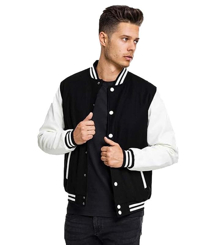 DROBE Cotton Blend Standard Length Lightweight Stylish Varsity Jacket For men
