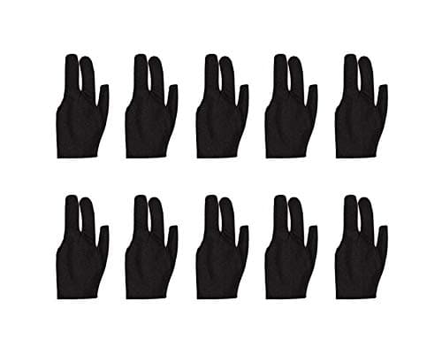 JBB Billiards Pool and Snooker Glove (Black) - 10 Pcs