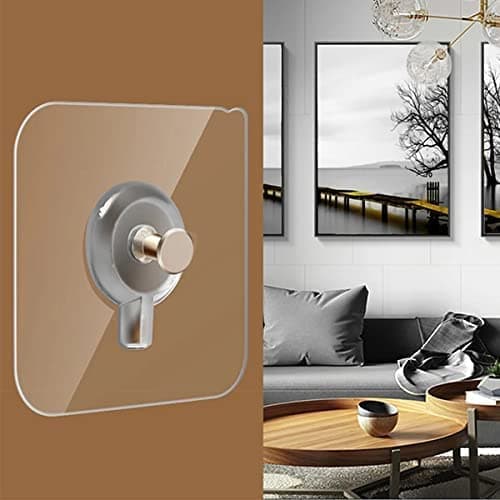 Rylan Self Adhesive 6mm Nail Hook for Hanging Photo Frame, Clock, Heavy Duty Transparent Wall Hook, Self Adhesive Nail (1 Pcs.)