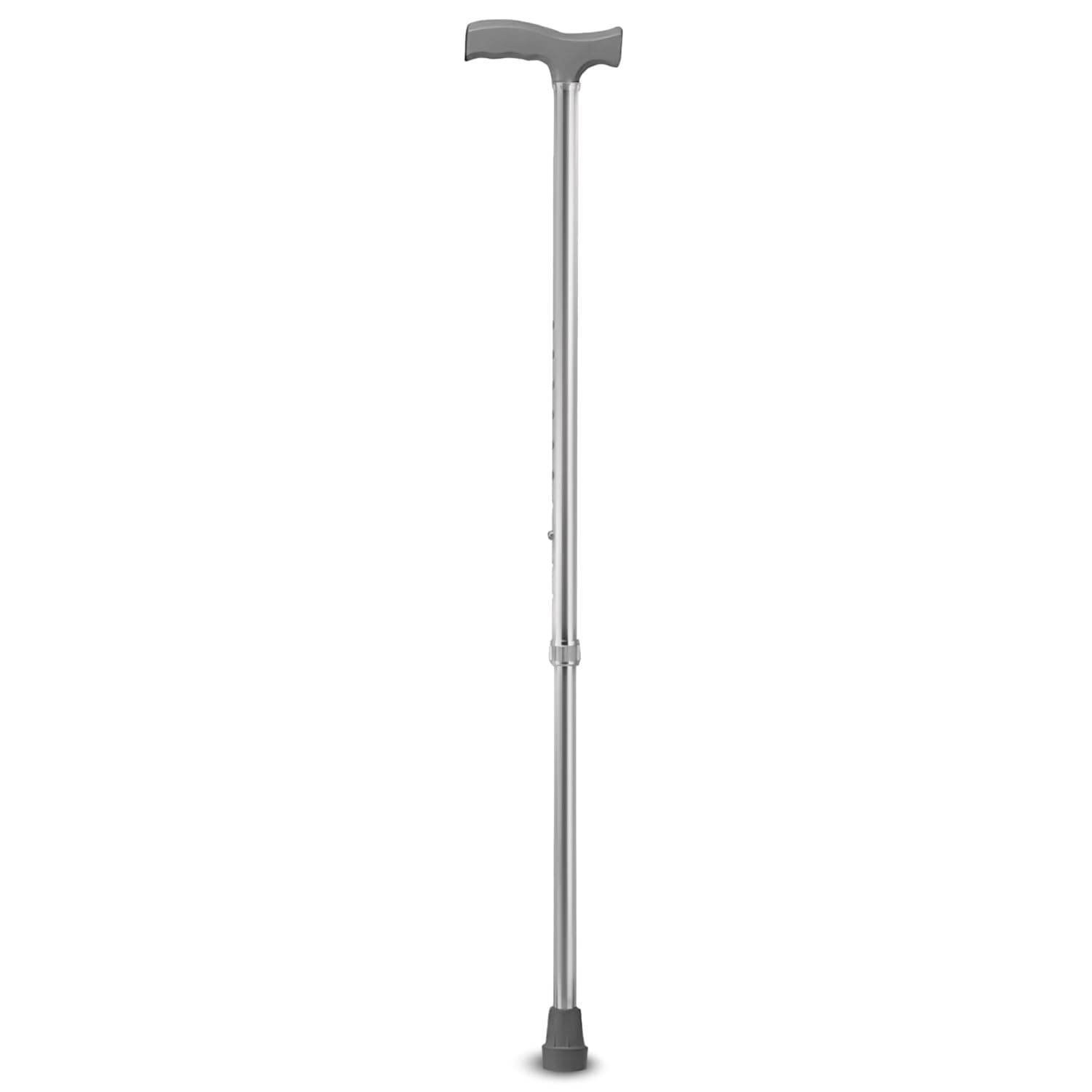 KosmoCare Premium Imported Light Weight Aluminum Regular Height Adjustable Walking Stick for Elderly - Silver