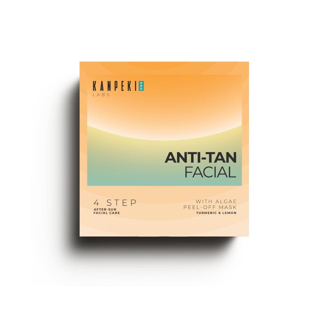Kanpeki Anti-Tan Facial Kit – 4-Step Skincare Ritual for Tan Removal, Skin Brightening, Hydration, Soothing Sun-Stressed Skin & Boosting Natural Glow | Aloe Vera, Lemon, Turmeric Infused – 48g