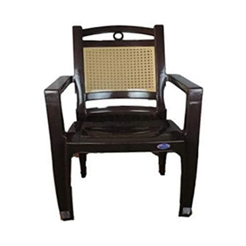 Nilkamal CHR2197 Plastic Mid Back with Arm Chair | Chairs for Home| Dining Room| Bedroom| Kitchen| Living Room| Office - Outdoor - Garden | Dust Free |100% Polypropylene Stackable Chairs | Set of 2