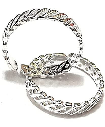 DHRUVS COLLECTION 925 Pure Oxidized Silver Toe Ring/Bichhiya For Girls & Women
