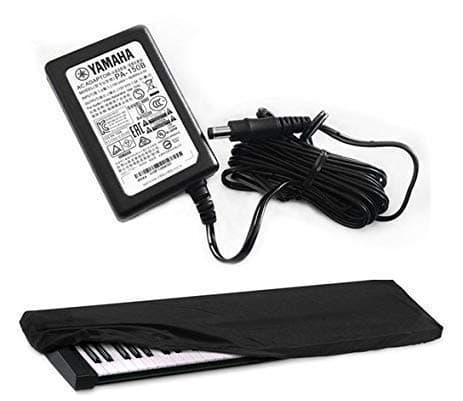 Mexa Compatible with Yamaha PA-150B Adaptor for Yamaha PSR-E453, E463, E473, I400, I425, I455, I500, Keyboard with Dust Cover.