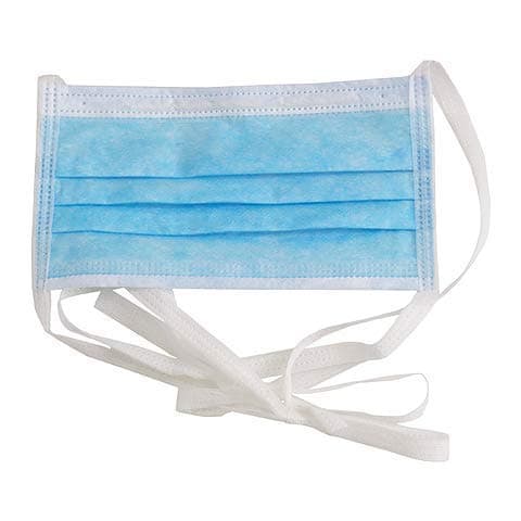 Control D 3 ply Tie Knot Mask with Melt blown Fabric, Breathable Surgical Anti Pollution with Internal Nose-pin Ultra Soft face mask, Disposable Mask (Blue, Free Size, Pack of 100)