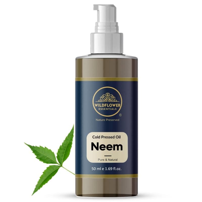 Wildflower Essentials Neem Oil Cold Pressed for Face Skin Hair & Body Hydration Pure & Natural (50ml)