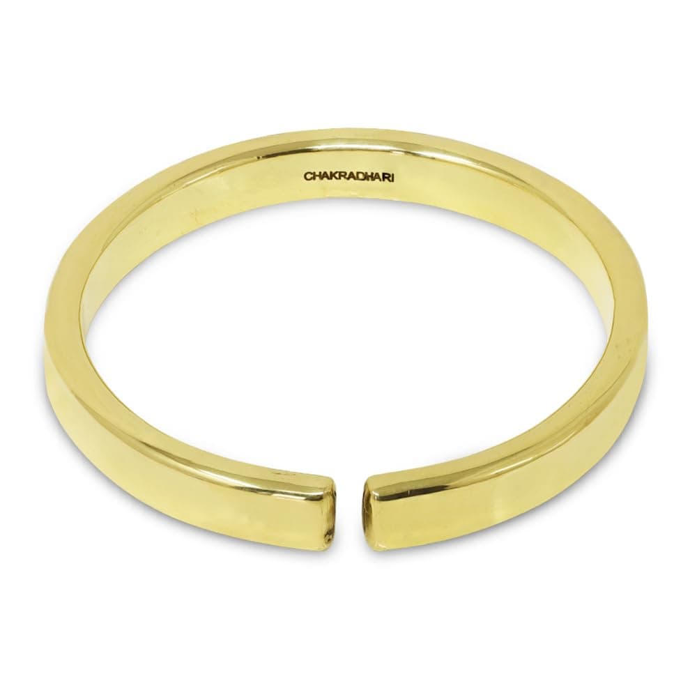 CHAKRADHARI Pure Brass (Peetal) Flat Bangle for Men | Astrological & Healing Benefits | Strength, Confidence & Energy | Handmade in India