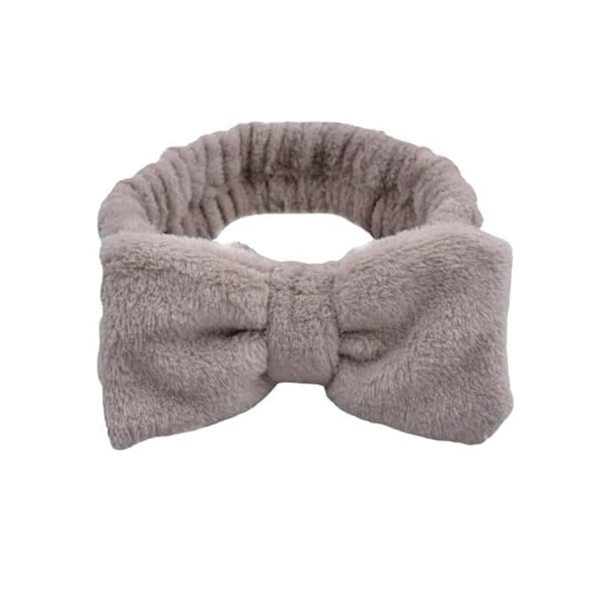 Jorex Mart Coral Velvet Bow Headband | Soft Plush Headband for Makeup Removal Face Wash Skincare