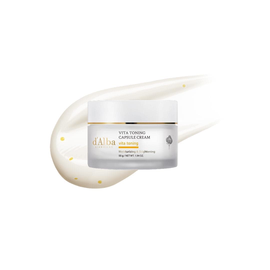 d'alba Piedmont Vita Toning capsule Cream, Deep Hydration Face Moisturizer, Glass Skin with Vita-Cera Oil Capsules, Deep Hydration Face Moisturizer, 55g