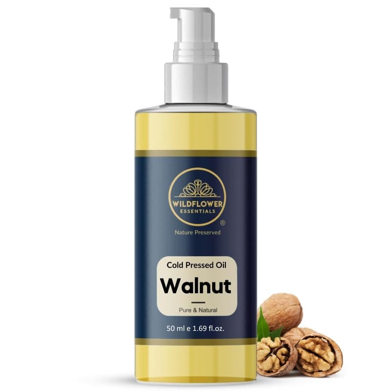 Wildflower Essentials Walnut Oil Cold Pressed for Face Skin Hair & Body Hydration Pure & Natural (50ml) by Wildflower Essentials