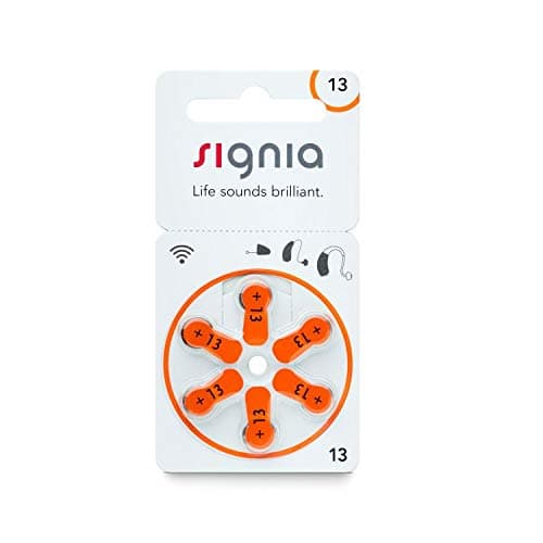 Signia 13 no Mercury Free Zinc Air Heaing Aid Battery pack of 2(6x2pack =12 battery) Orange
